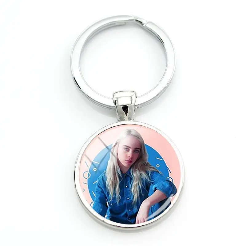 JOINBEAUTY, хип-хоп, музыка, звездное искусство, изображение, брелок Billie Eilish, женский брелок, кольцо, держатель, подарок на день рождения, ювелирное изделие HB09 - Цвет: HB20