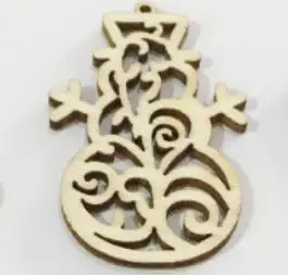 4.5X3CM 10 шт. деревянные новогодние подвесные украшения DIY ремесло Незавершенное предварительно просверленное дерево для детей дерево украшение рождественское ручное творчество поставки - Цвет: 4.5X3CM