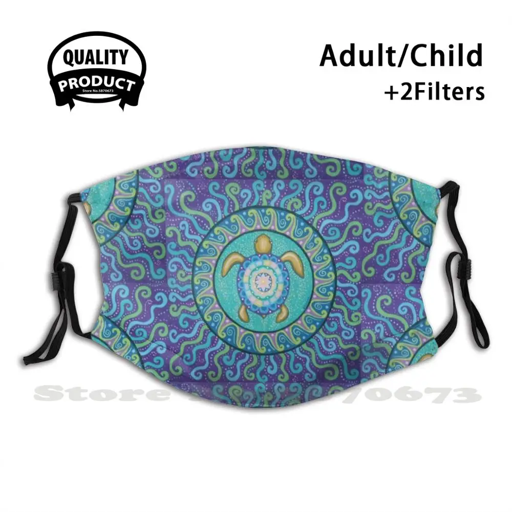 

Ocean Turtle Mandala Anti Dust Filter Men Women Kids Girl Boy Teens Mouth Masks Turtle Sea Turtle Sea Creature Ocean Soozie
