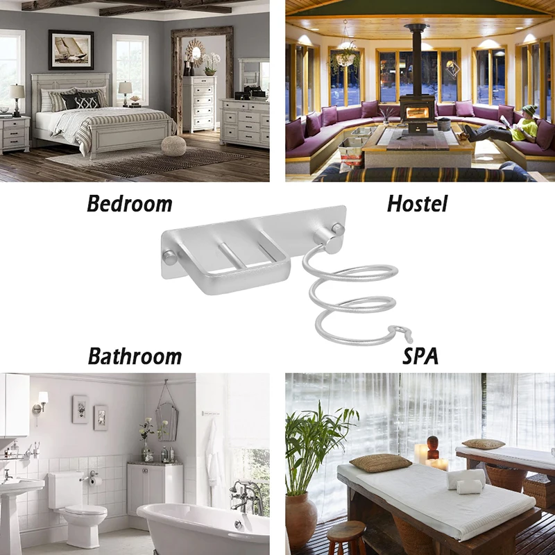 2 в 1 Подставка для выпрямителя волос сушилка алюминиевая настенная