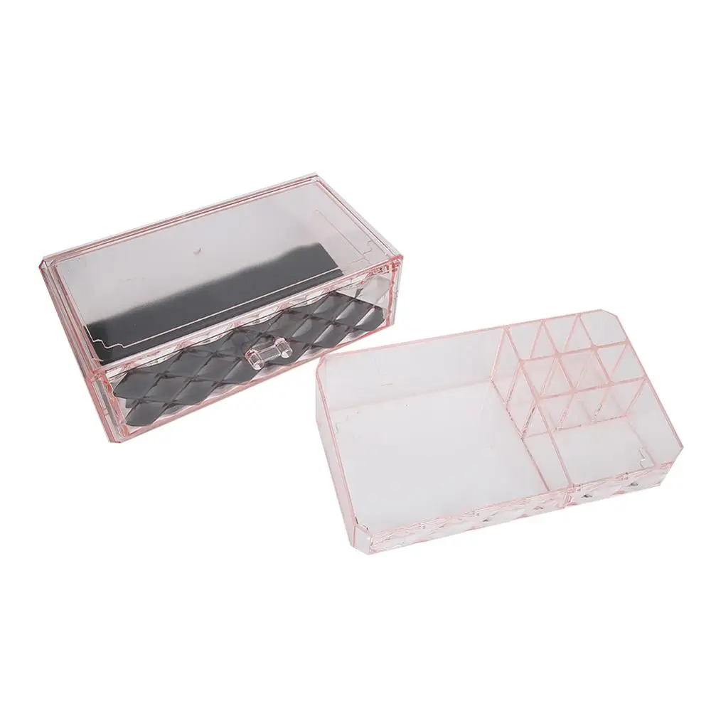 

Acrylic Jewelry Makeup Lipstick Cosmetic Storage Display Organizer Display Box Clear Design for Easy Visibility 28cm Double Laye