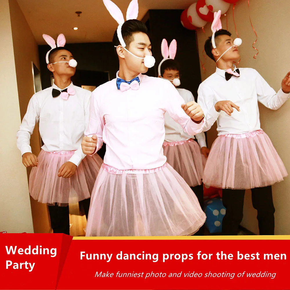 

Wedding Party Best Men Crazy Dance Props Funny Swan Dress Set Tricky Game Punishment Gag Toys Children Birthday Performance