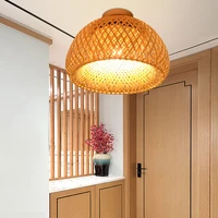 modern natural bamboo ceiling lights e27 minimalism home creative lighting chinese zen tea room aisle decor cage lamp fixtures