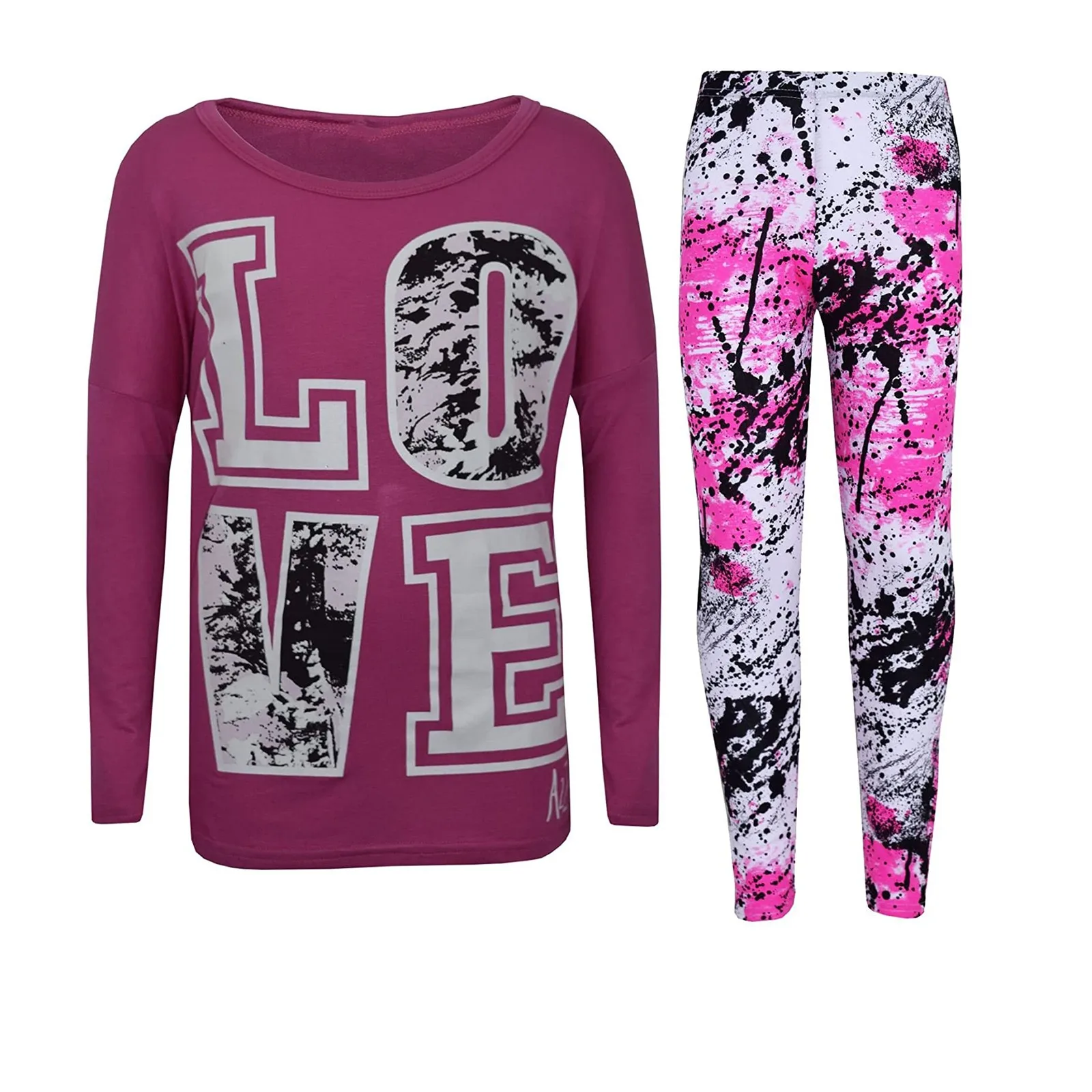 

Camouflage Long T-shirt Print For Girls And Boys Kids Clothes From 5 To13 Years Suit Pajamas Set Letter Print Tops+ Pant Outfits