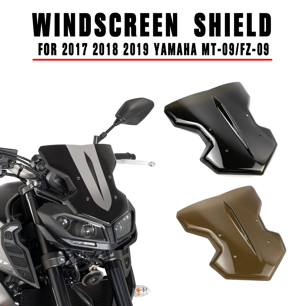 MT09 FZ09 аксессуары черный дымовой экран лобовое стекло ветровое дефлектор воздуха