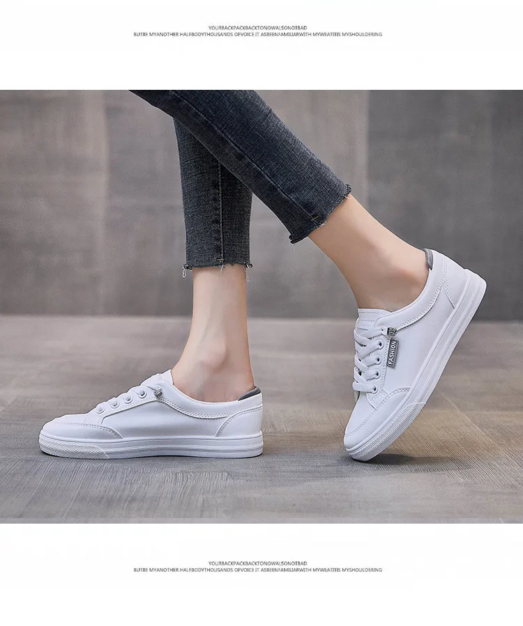 

Women Shoes 2021 Fashion Lace Up Flats Shoes Women Breathable Comfort Running Shoes Women Casual White Shoes Zapatos Mujer