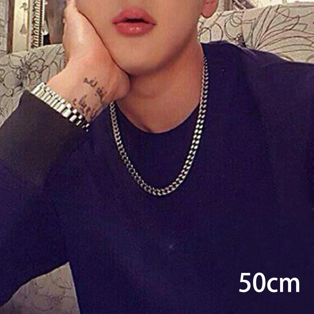 Новое модное простое мужское ожерелье из нержавеющей стали с широкой цепочкой