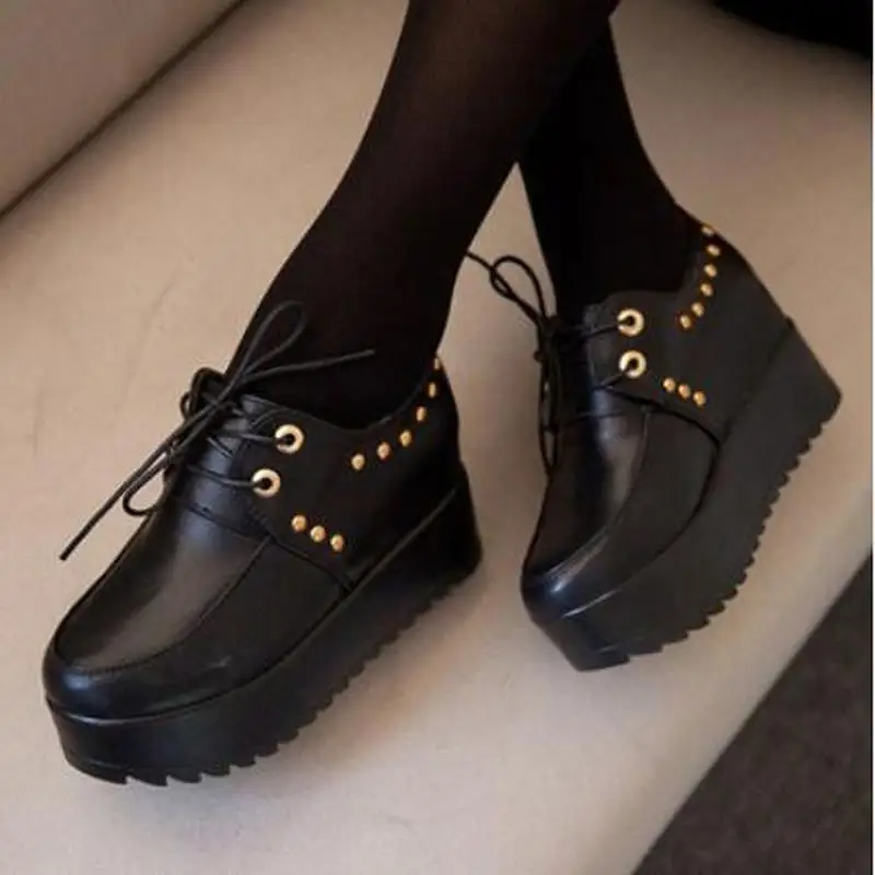 Новинка осени 2020 модные британские готические панковские туфли на плоской