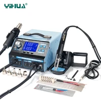 yihua 992da lcd soldering station with smoking solder iron vacuum pen bga rework station welding station