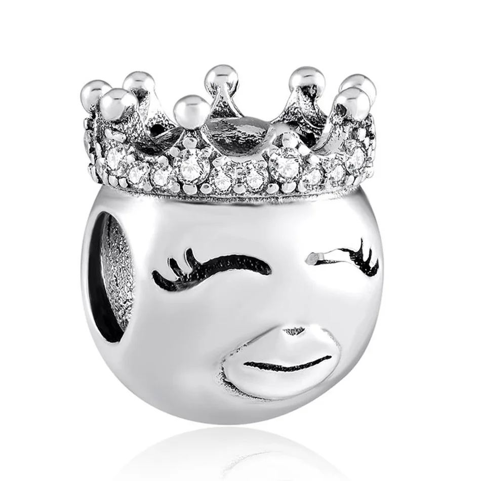 

Authentic S925 Silver Princess With Crystal Crown Bead Charm fit Lady Bracelet Bangle For Women DIY Jewelry