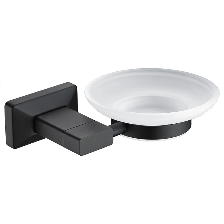 Soap Dish Holder Hongdec Роскошный Матовый черный набор аксессуаров для ванной из нержавеющей стали - Цвет: Soap Dish Holder