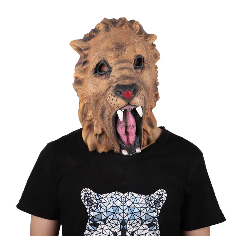 Страшная лошадь тигр собака резиновая маска животного латексные Вечерние Маски