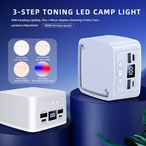 18000mah led lantern lamp charging camp capacity sos lamp mobile phone battery strong high brightness large amount of camping free global shipping