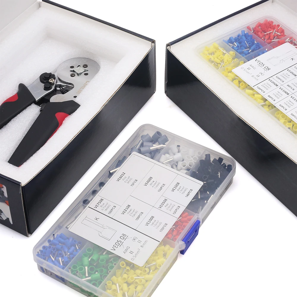 Набор обжимных плоскогубцев и наконечников для проводов 0 08 мм 16 | Инструменты