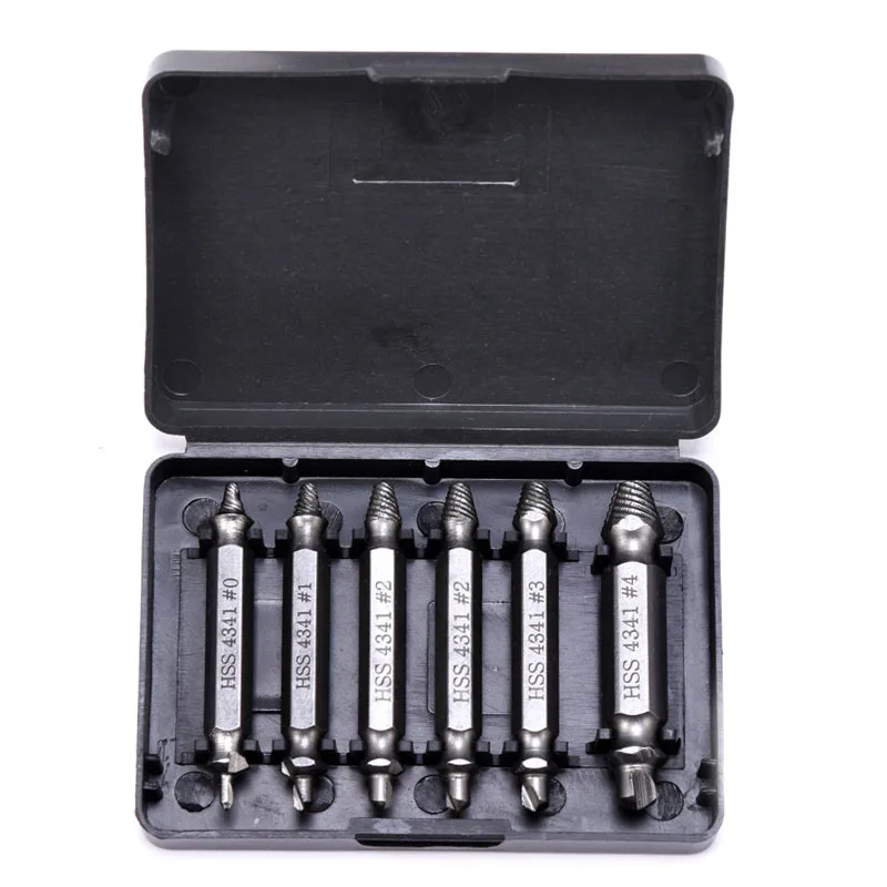 

6Pcs Damaged Screw Extractor Set Easily Remove Stripped or Damaged Screws Double Ended Stripped Removers Repair Hand Tool Sets