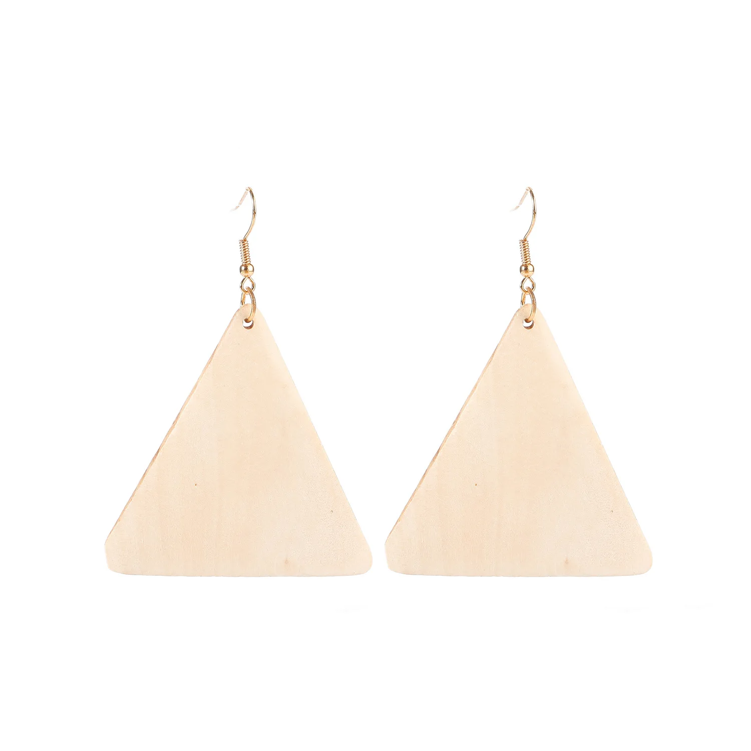 

2020 Trendy Purple Triangle Natural Wooden Big Pendant Geometric Earrings Fashion Jewelry Pop Long Dangle Earrings Femme