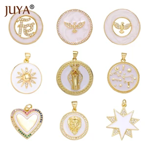 JUYA модные эмалированные подвески для ожерелья, Медный кулон для браслетов, аксессуары для изготовления ювелирных изделий, товары для рукоделия