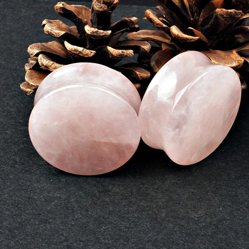 Горячая Распродажа 2 шт./пара двойной расклешенный натуральный камень затычка