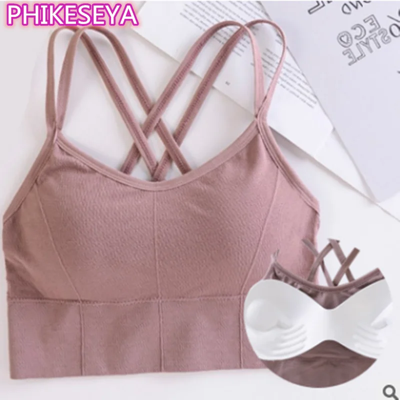 Спортивный бюстгальтер женский топ для фитнеса бесшовное нижнее белье йоги бега