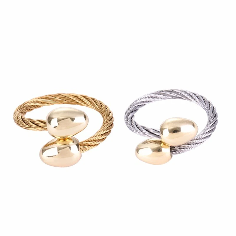 Chran красивое эластичное кольцо из нержавеющей стали с кабелем очаровательное 2