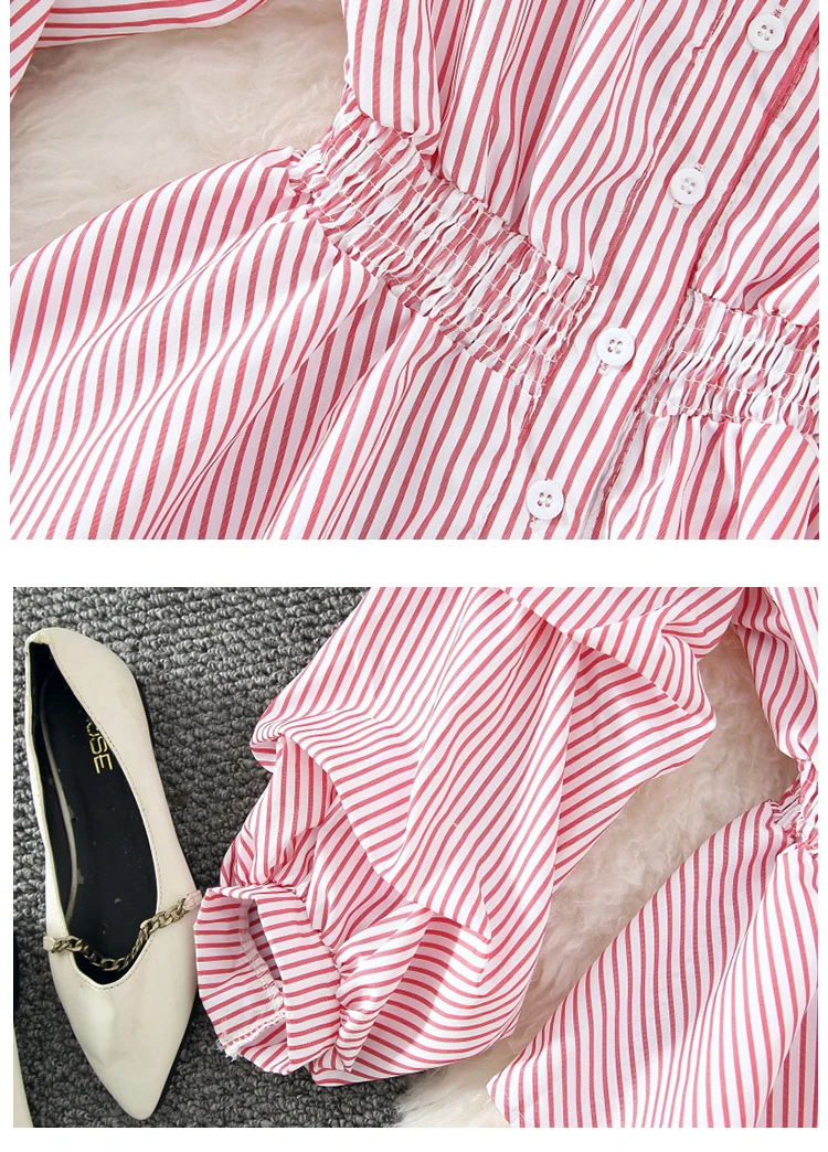 black long sleeve top stripe blouses Women chiffon long-sleeve New Tops Fashion Korean shirts Female blouse 2021Spring Autumn princess clothes V-neck satin blouse