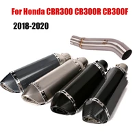 for honda cbr300 cb300r cb300f 2018 2020 motorcycle exhaust pipe 370mm muffler tips slip on escape connecting tube middle tube