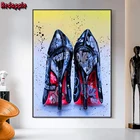 Женские черные туфли на высоком каблуке, с рисунком граффити, Новое поступление, картина 5D сделай сам, вышивка стразами, крестиком, мозаика, домашний декор