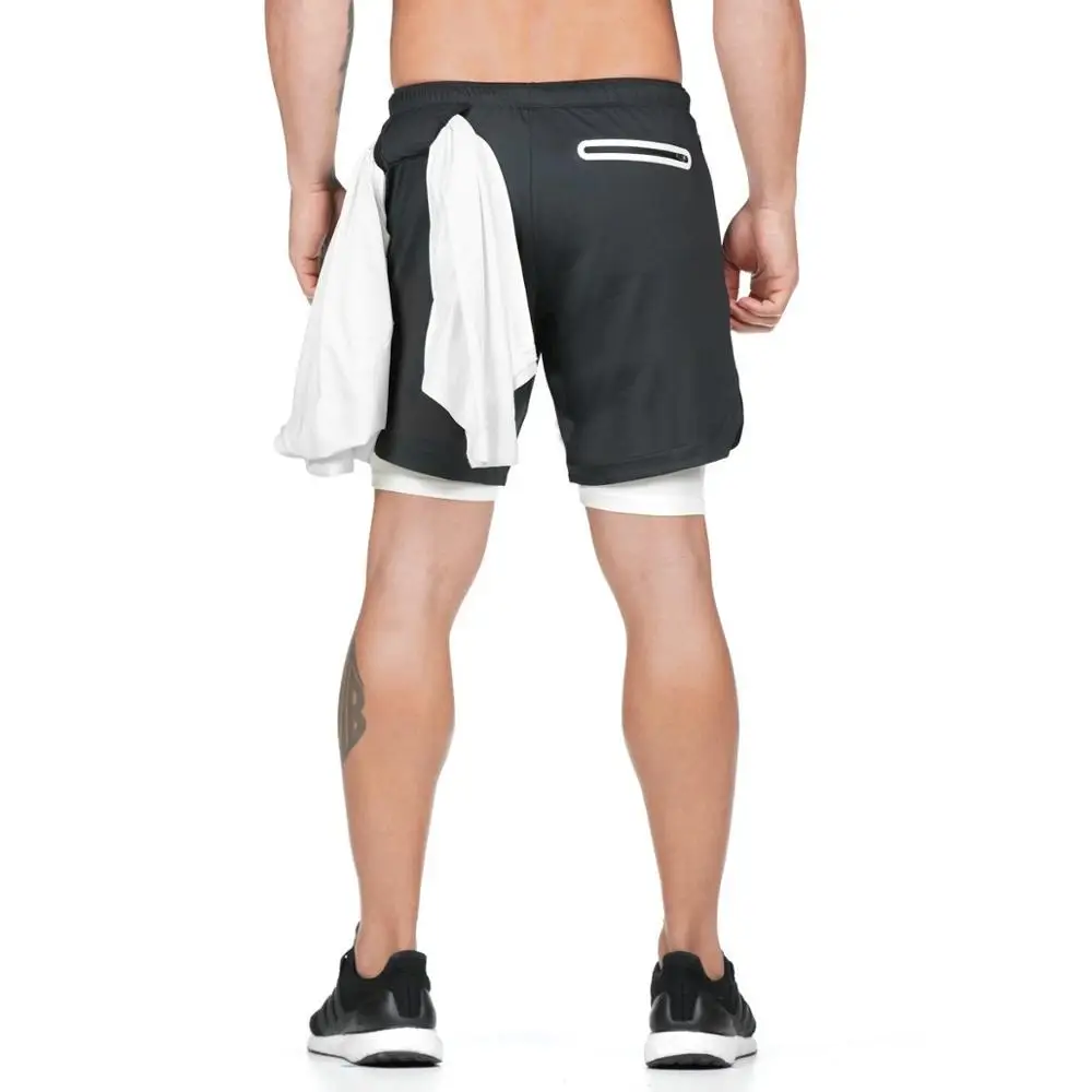 

Joggers Shorts Men 2 in 1 sport shorts Gyms Fitness Bodybuilding Workout Quick Dry Beach Shorts Male Summer Running shorts men