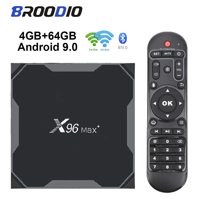 2021 X96 MAX Plus Android 9.0 TV Box Amlogic S905X3 Quad Core Dual Wifi 8K Video Player Youtube X96Max Plus 4GB 64GB Android box