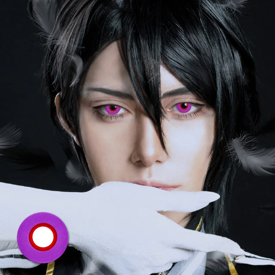 Контактные линзы фиолетового и красного цветов круг глаз Красота зрачка цветные