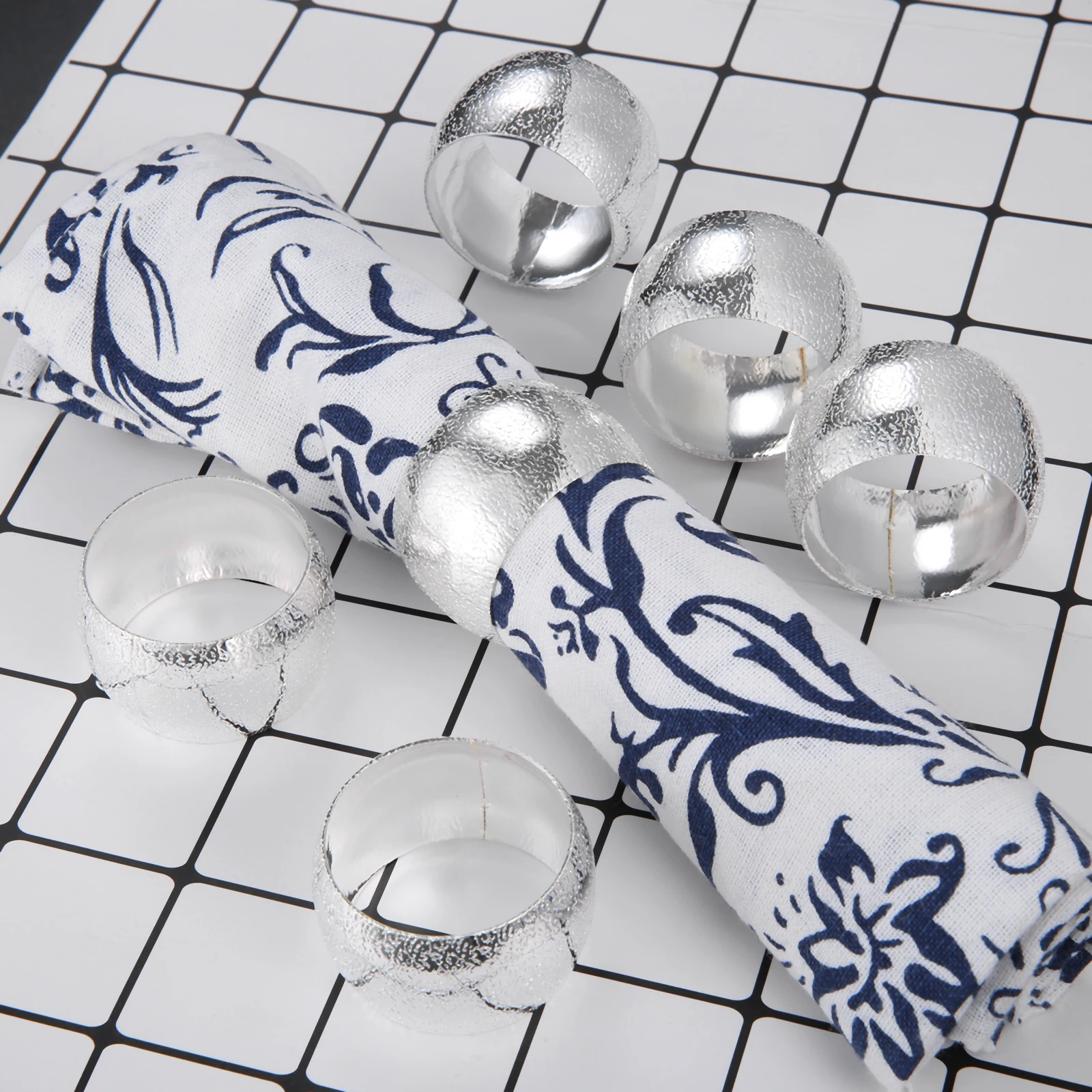 6 шт./компл. кольцо для салфеток с тиснением Круглый держатель Пряжка