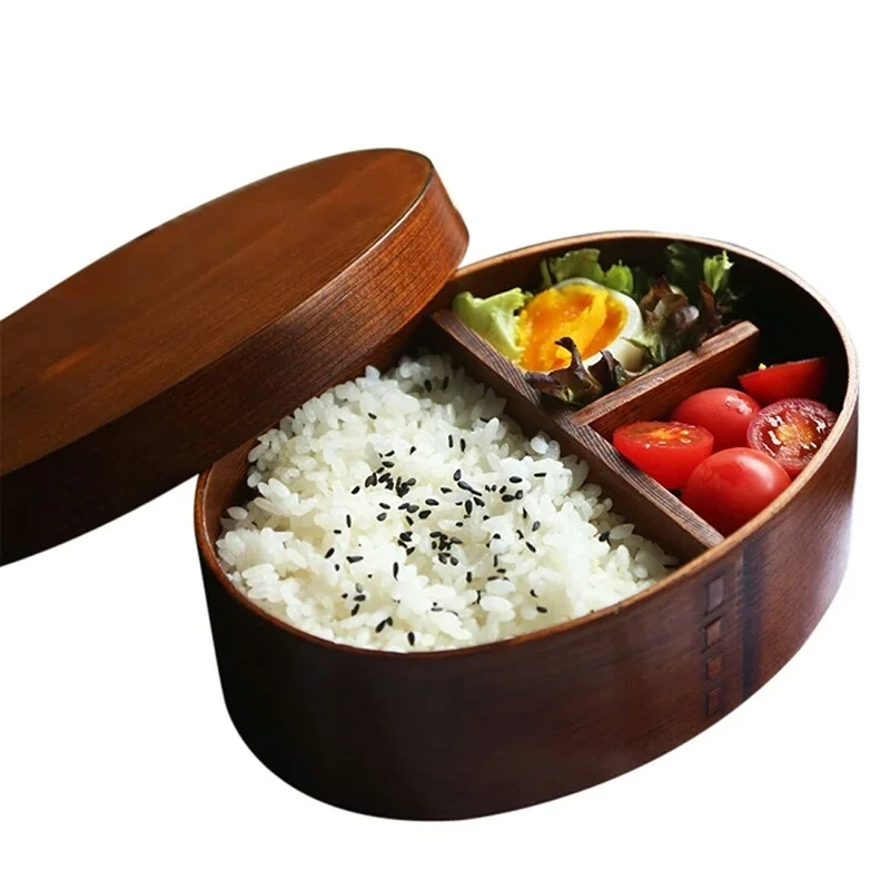 

Wooden Lunch Box Japanese Bento Lunchbox Food Container Small Fruit Sushi Food Box Kids School Lunch Box Travel Picnic Tableware
