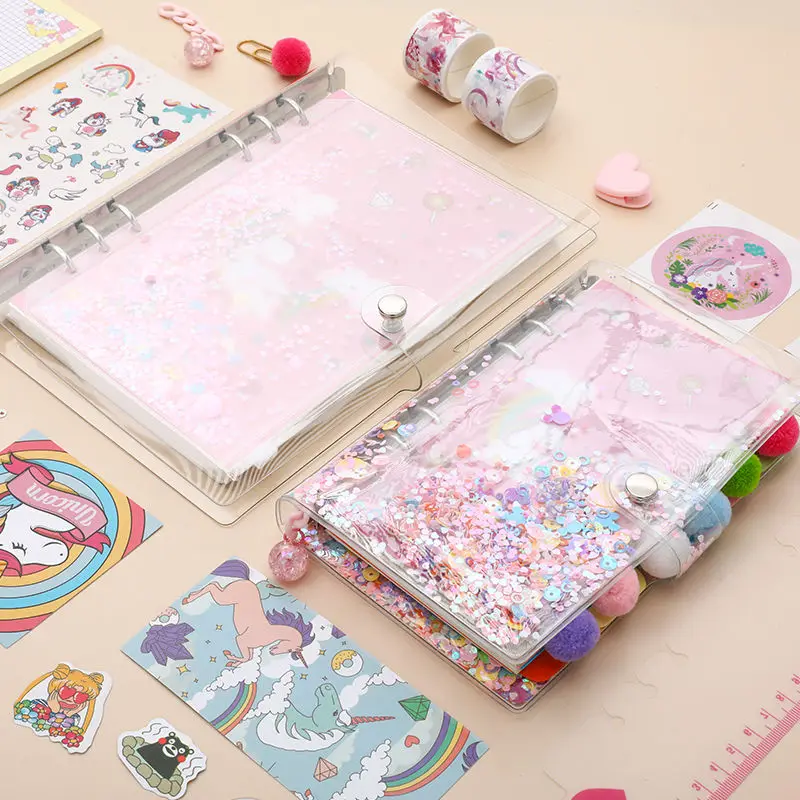 18 шт./компл. Kawaii Единорог планировщик книга Розовый ПВХ прозрачный ноутбук