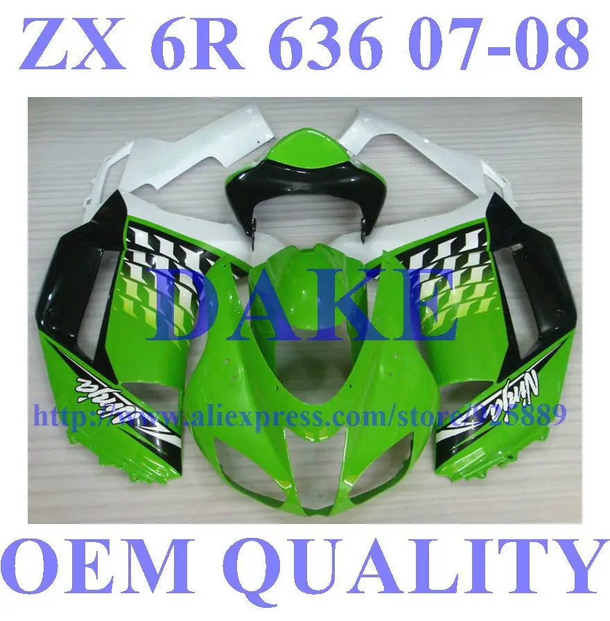 

Best Green White Black Fairings FOR Kawasaki NINJA ZX 6R 636 07 08 ZX-6R Tim ZX6R 2007 2008 ZX 6R 07 08 Fairing Kit Zaqq1