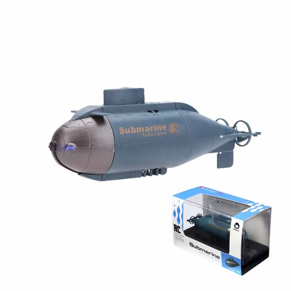 Blue with box Беспроводной мини RC Подводная лодка 777-216 микро радио корабль светодиодный вспышка высокоскоростная лодка пульт дистанционного управления имитационная модель подарок ребенок От 5 до 14 лет - Цвет: Blue with box