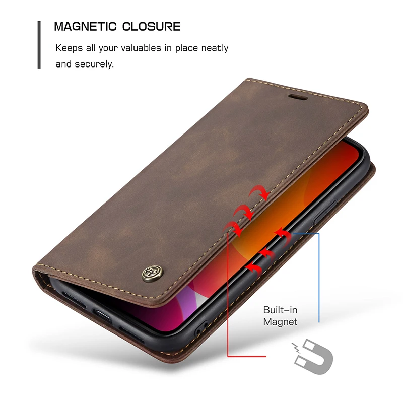 magnetic wallet phone case for iphone 11 pro max 6 6s 7 8 plus retro matte flip pu leather cover for iphone x 10 xr xs max cases free global shipping