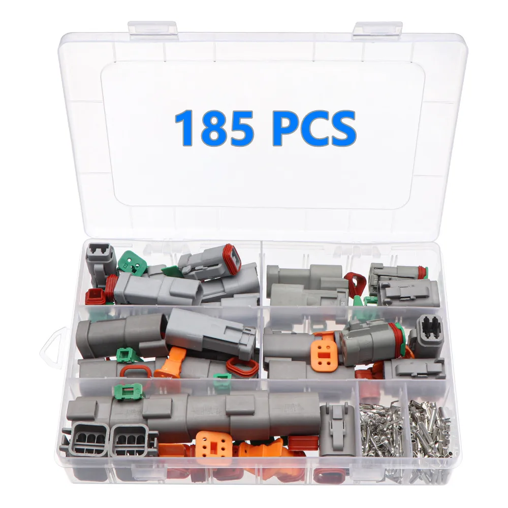 

185Pcs Deutsch DT Wire Waterproof Connectors Automotive Sealed Plug DT06-2/3/4/6S DT04-2/3/4/6P Electrical Plug For Car Motor