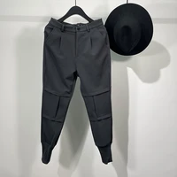 mens fashion sports pants spring and autumn new dark tide brand functional pants trend all match slim cargo pants
