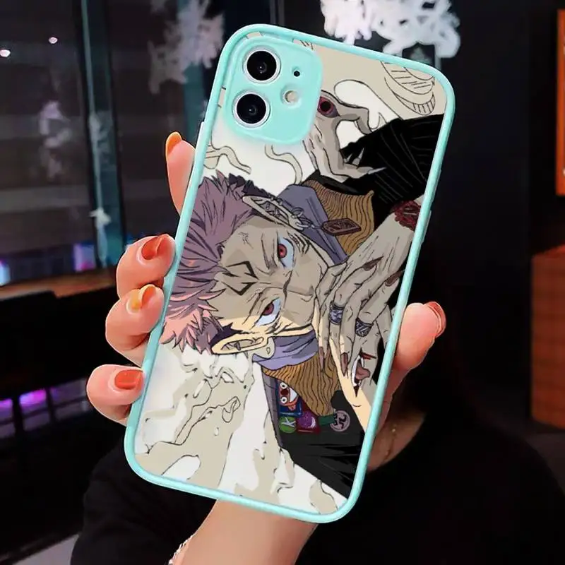 

Anime Jujutsu Kaisen Phone Cases Matte For iPhone 12 Mini 11 Pro XR XS Max 7 8 Plus X Hard PC Back Cover