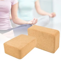2pcs women men cork yoga block high density stretching aid eco friendly natural no odor soft wood yoga fitness equipment brick