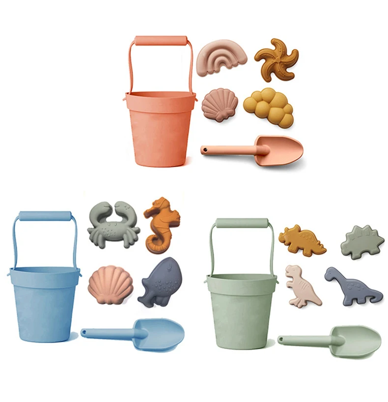 

Children silicone sand toys set kids beach bucket summer baby girl boys outdoor sand pal toy sports water fun sand pit Strand