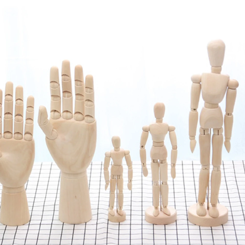 Регулируемый деревянный манекен ручная роспись художественный Рисунок эскизный