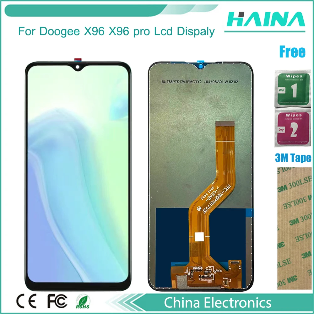 

ЖК-дисплей 6,52 дюйма для ремонта сотового телефона Doogee X96 PRO, ЖК-дисплей в сборе, экран дигитайзер, сенсорные Стеклянные детали