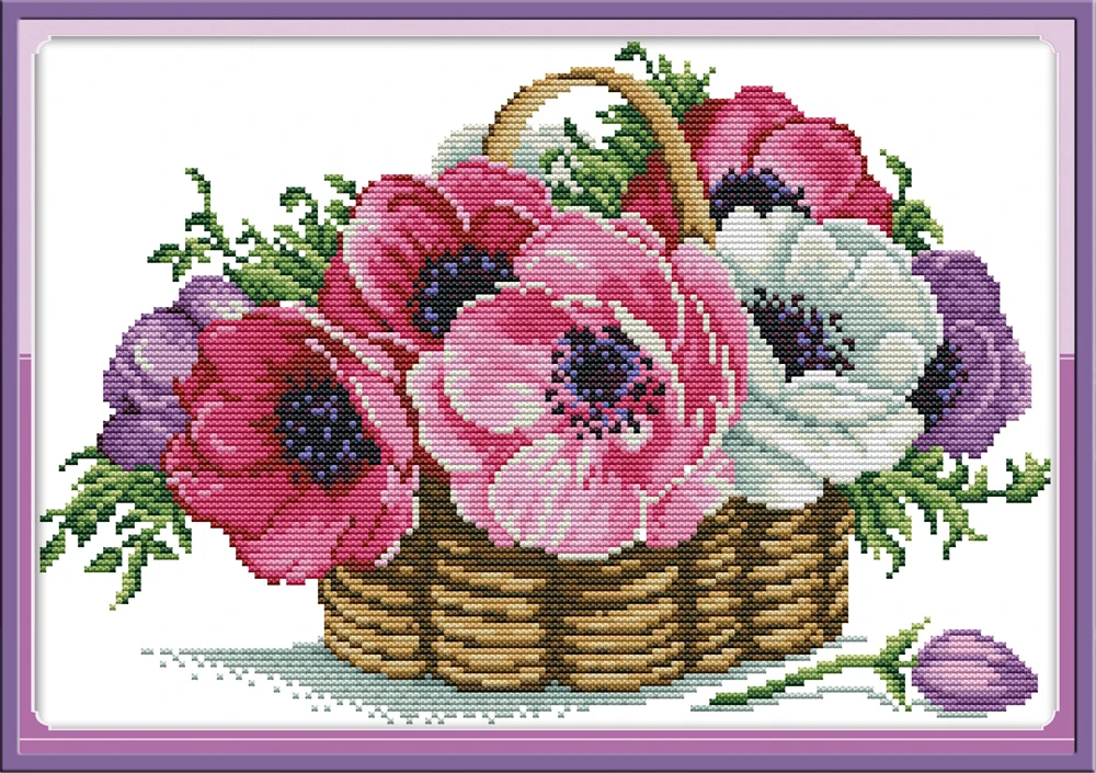 Joy Sunday корзина цветов вышивка крестиком H798 14CT 11CT Счетный и штампованный домашний Декор цветы вышивка наборы крестиков