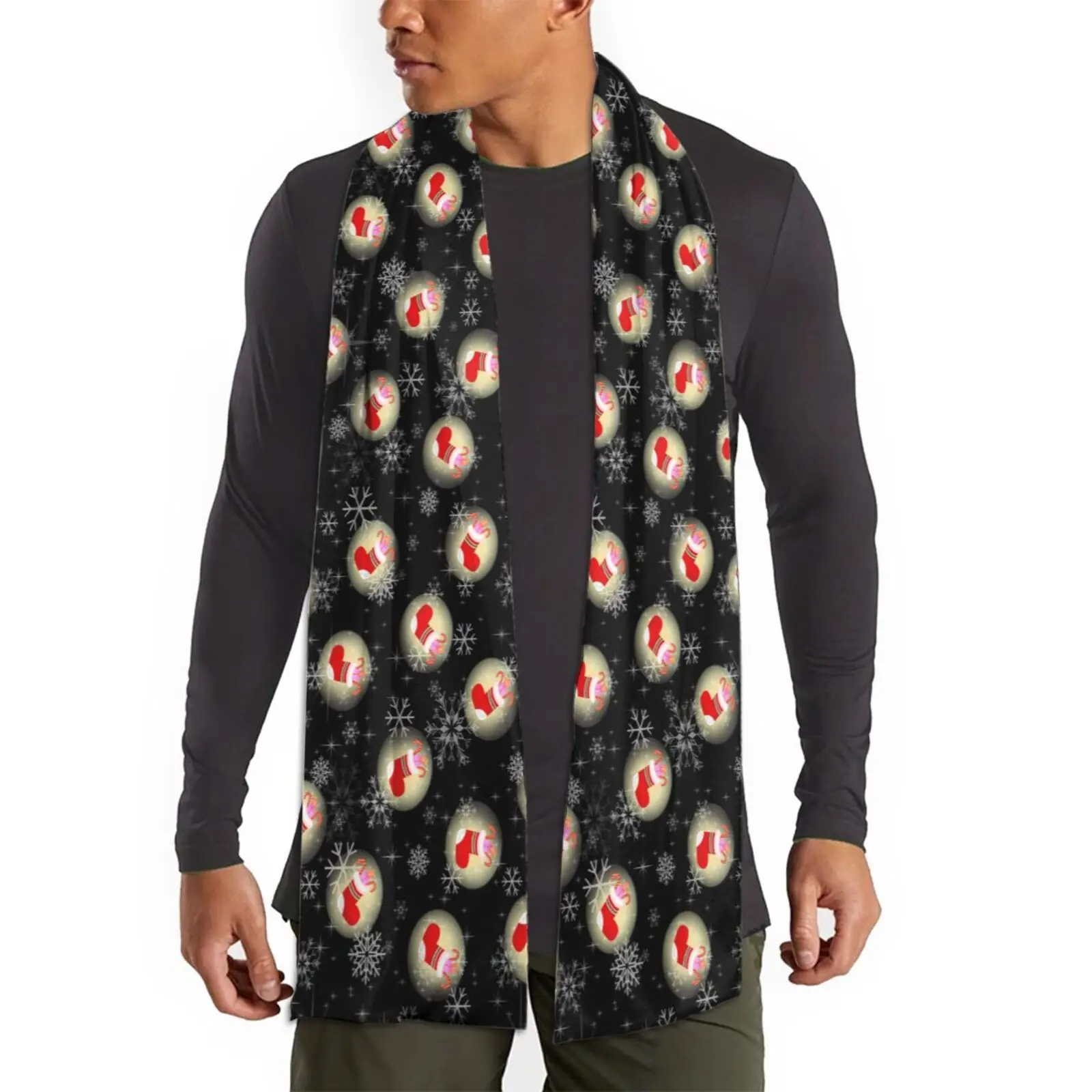 

New Christmas Elements Child Adult School Cosplay Scarf Tie Luxury Elk Pattern Printing Woman Winter Scarf Headband Custom DIY