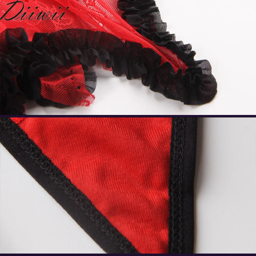 

DiiWii Womens Lingerie Set Sexy Lace Extreme Seduction Irregular Halter Skirt