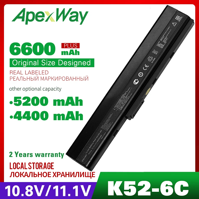 Аккумулятор для ноутбука Asus 11 1 В K52 K52J K52F A52 A52J A52F A52JB A52JK A52JR K42 K42F K42JB K42JK 2 5