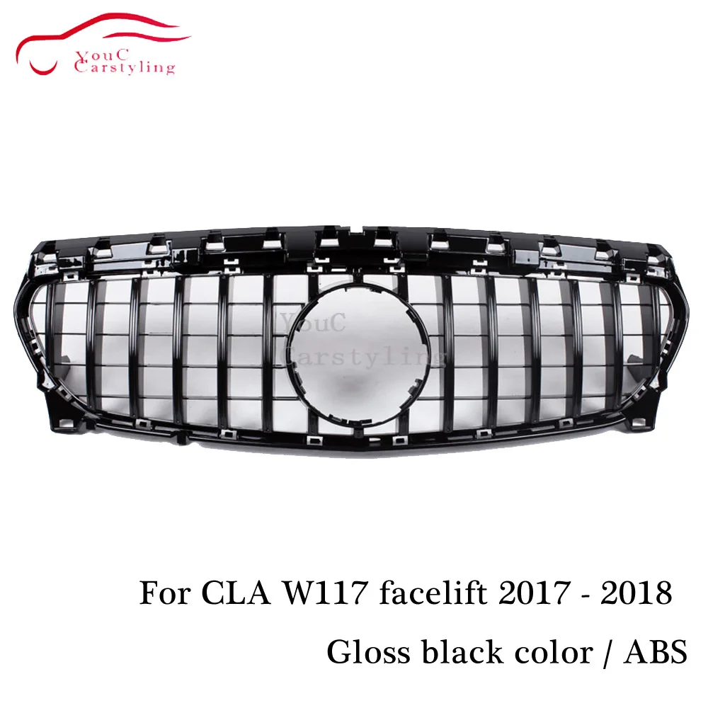W117 GT R Решетка переднего бампера GTR грили для Mercedes CLA класс C117 X117 CLA180 CLA200 CLA250 CLA45 AMG гриль