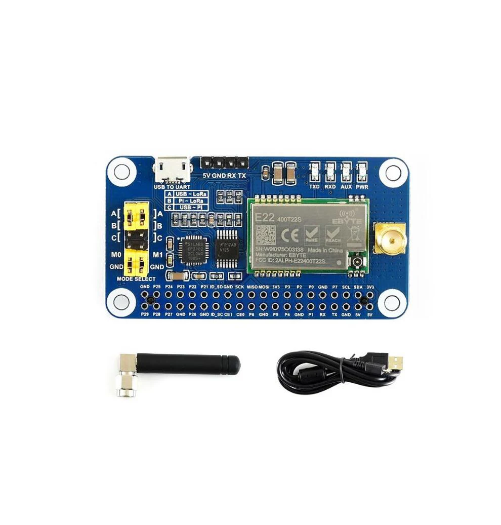 Шляпа LoRa AiSpark Waveshare SX1262 для Raspberry Pi широкополосная модуляция спектра диапазон