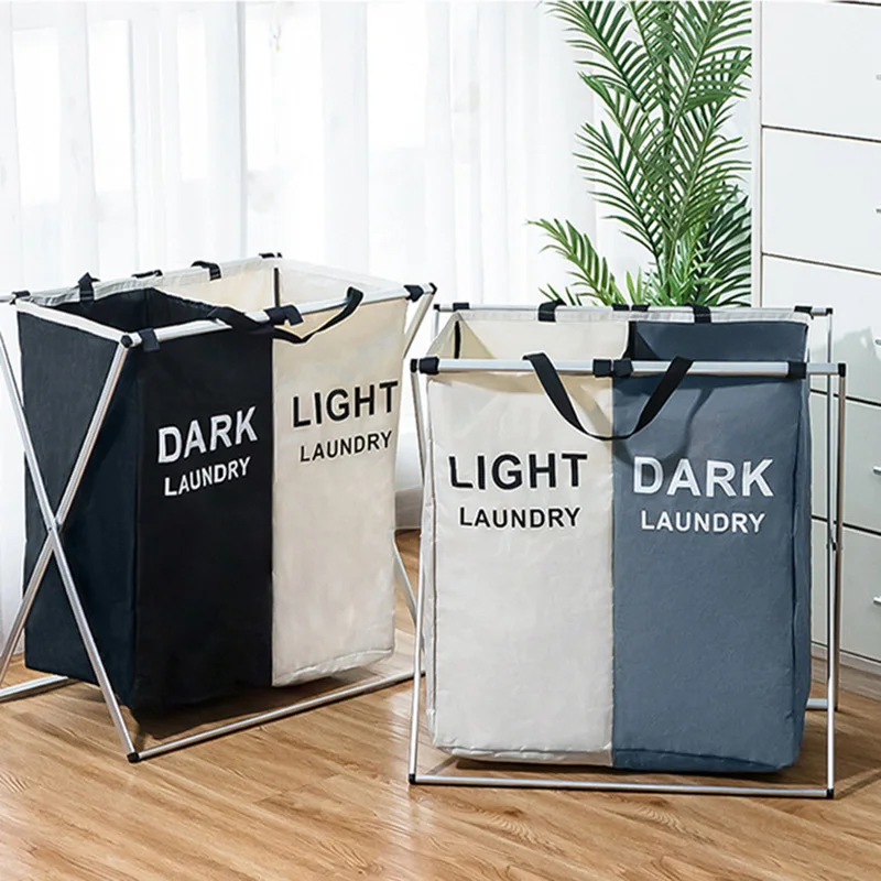 Складная корзина для белья органайзер грязной одежды большая две или три сетки